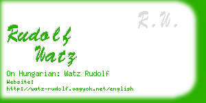 rudolf watz business card